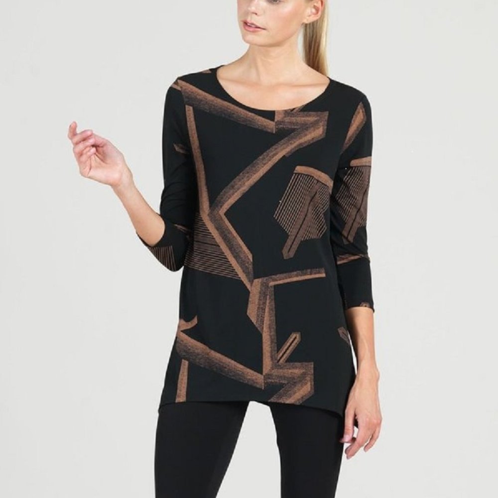 NWT Clara Sunwoo Black/Coffee Tunic Top